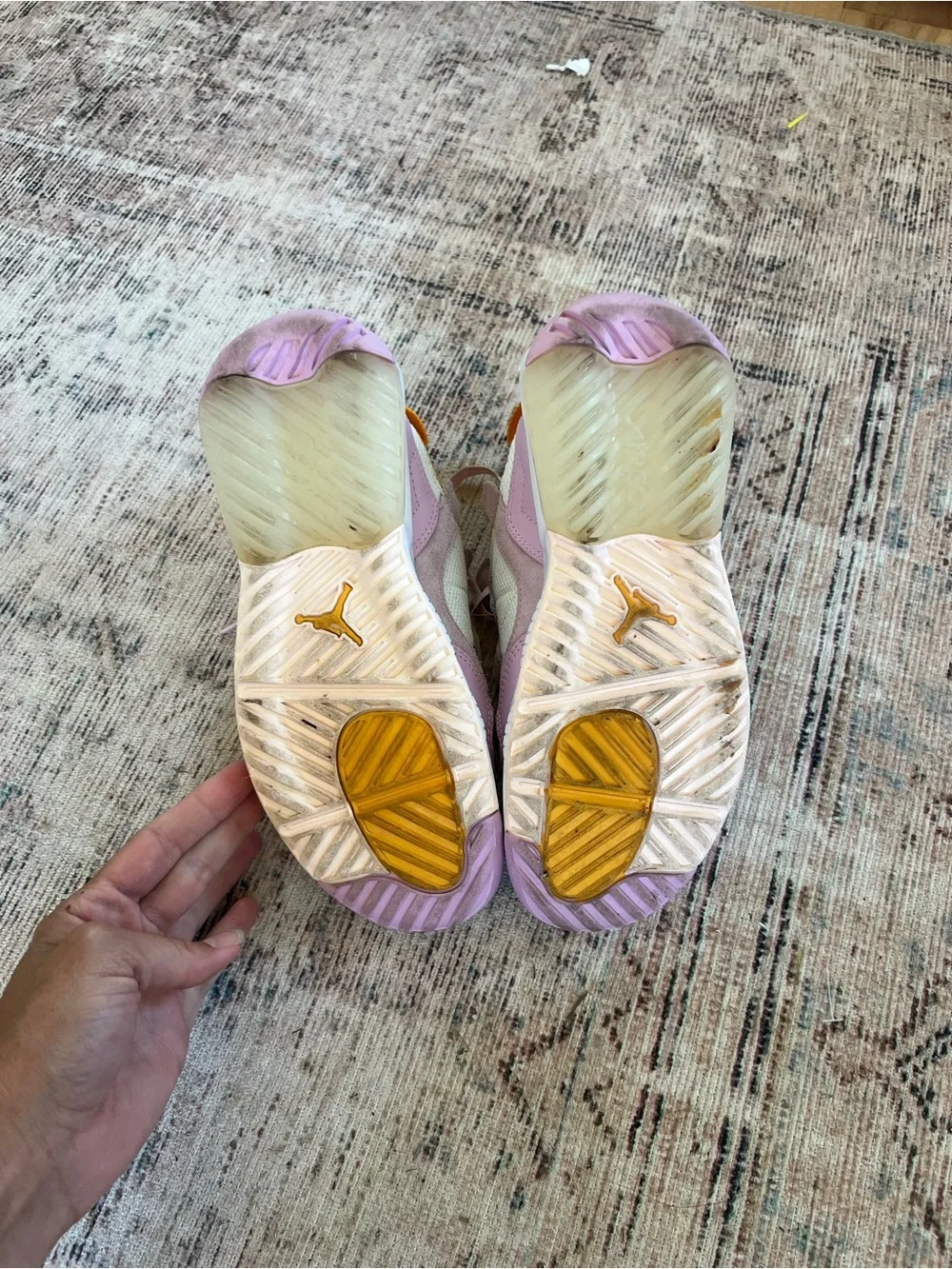 Nike Jordan Kids Sneakers in Pink, Cream & Yellow
